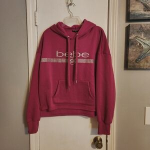 Bebe Hot Pink Pullover Hoodie